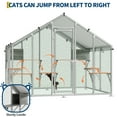thumbnail image 3 of Home Large Walk-In Cat Enclosure Catio - 94.5" Outdoor Cat Playhouse with 7 Platforms, 2 Condos & Waterproof Roof, Galvanized Steel Patio for Multiple Cats, 3 of 8