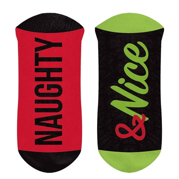 Naughty And Nice No Show Adult Christmas Festive Holiday Socks