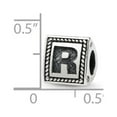 thumbnail image 2 of Sterling Silver Reflections Letter R Triangle Block Bead Charm - Measures 8.18x8.18mm Wide, 2 of 2