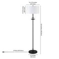 thumbnail image 5 of 63" Black Traditional Shaped Floor Lamp With White Frosted Glass Drum Shade, 5 of 9