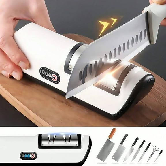 Electric Knife Sharpener, USB Charging Automatic Kitchen Gadget for Sharpening Knives
