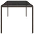 thumbnail image 2 of vidaXL Garden Table Brown 250x100x75 cm Tempered Glass and Poly Rattan, 2 of 4