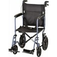 thumbnail image 2 of NOVA Medical Products Lightweight Transport Chair with Locking Hand Brakes, Blue, 2 of 4