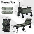 thumbnail image 4 of 2-in-1 Folding Garden & Beach Wagon Cart, Heavy Duty Utility Trolley, Converts to Lounge Chair, All-Terrain Wheels, 4 of 7