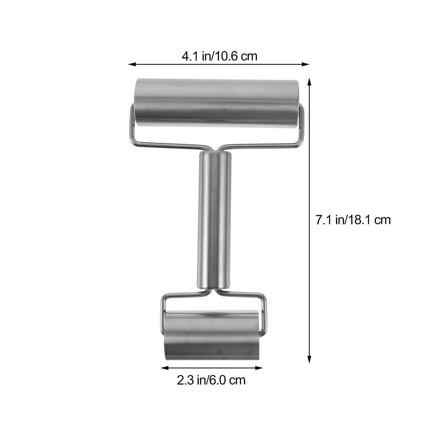 Rolling Pin Double Ended Roller Stainless Steel Pizza Pastry Dough