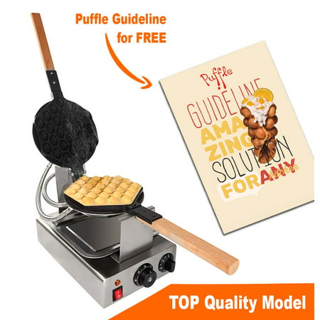 TOP Version Puffle Waffle Maker Professional Rotated Nonstick (Grill / Oven for Cooking Puff, Hong Kong Style, Egg, QQ, Muffin, Cake Eggettes and Belgian Bubble