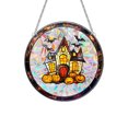 thumbnail image 2 of Calabaza malvada de Halloween con atrapasueños, adorno colgante decorativo espeluznante debajo del castillo, 2 of 7
