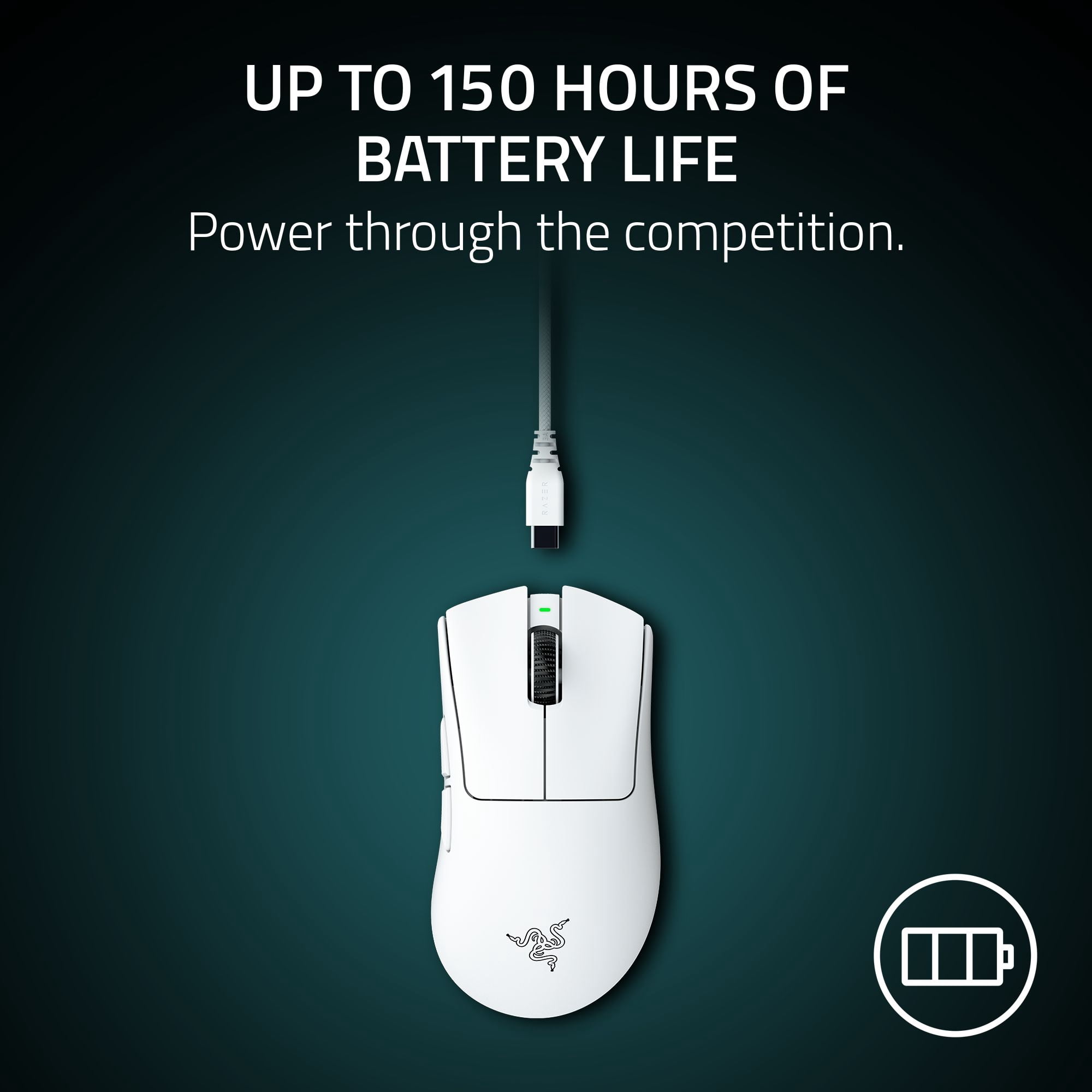 Razer DeathAdder V4 Pro Ultra-lightweight Wireless Ergonomic Esports PC Gaming Mouse, 2.4Ghz, White