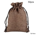 thumbnail image 1 of Toystoory 50 Uds. Bolsa de lino con cordón organizador de joyas bolsa de almacenamiento de té portátil para el hogar Almacenamiento y organización del hogar F 10x14cm Toystoory HA5722-26, 1 of 1