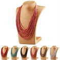 thumbnail image 2 of OUSITAID Collier de Perles Multicouche pour Femmes Collier Décoratif Bohème Collier Perlé, 2 of 10