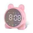thumbnail image 1 of Reloj de alarma digital de pantalla de espejo LED USBIndoor LED Screen Screen Screen Reloj Oficina Multifuncional Recargable Bluetooth-Compatible Música Reproductor de Música Brillo Ajustable Rosa Inevent HA010351-02B, 1 of 7