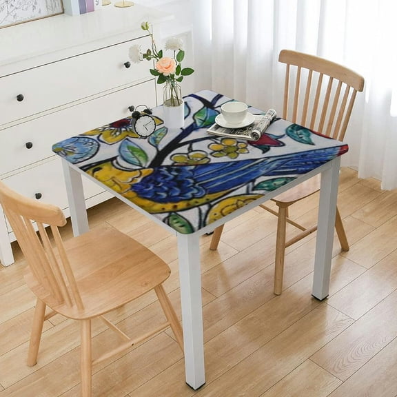 BANET Square , Square Table Cloth, Stain Resistance, Water Repellent and Wrinkle-Free, Colorful Flower Circle for Home Kitchen Dining Party Patio Indoor and Outdoor Use 36*36