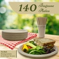 thumbnail image 2 of Reli. Compostable Paper Plates 9 Inch AFN1(140 Pack Bulk) | Brown Disposable Plates 9" | Heavy Duty Paper, Eco-Friendly | Made of Sugarcane Fibers/Bagasse - Biodegradable | Microwavable (Natural), 2 of 3
