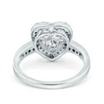 thumbnail image 3 of Simulated Cubic Zirconia Size-5 Halo Heart Promise Ring 925 Sterling Silver, 3 of 7