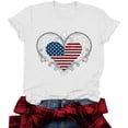 thumbnail image 6 of Xdegoge 4th of July Ornate Flag Heart Graphic T Shirt for Women Short Sleeve Crewneck Patriotic USA Stars and Stripes Summer Casual Loose Graphic Tees Tops, 6 of 6