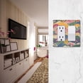 thumbnail image 5 of Yayeee Rocker Switch Wall Plate 2-Gang 4.7"x4.6" Home Decorative Outlet Cover, Green Floral Wave, 5 of 6