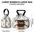 thumbnail image 5 of Pioneer Flower Floral Print Pattern Drawstring Lunch Bag Women - Drawstring Lunch Bag Insulated for Work Office - Stain-Resistant Large Lunchbags for Women with Multi-Pockets, 5 of 6