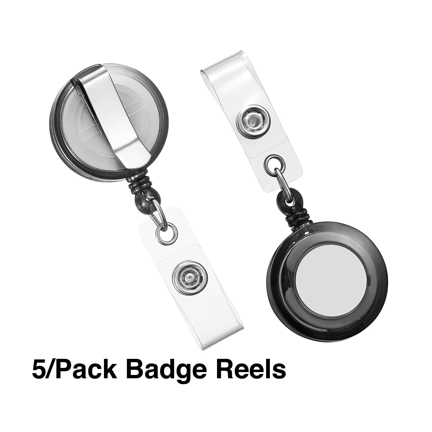 Staples Badge Reels 33 Retractable Cord Length Vinyl/Metal Assorted Colors  5/Pack (36682/3747217) 