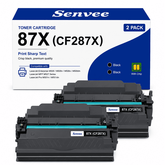 87X CF287X Toner Cartridge Compatible Replacement for HP M506xm M506n M506dn M501dn M527dn M527f M527z M527c Printer(2 Pack)