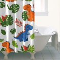 thumbnail image 4 of White Cartoon Dinosaurs Leaves Pattern Shower Curtain 36"x72" ,Bathroom Decorative Shower Curtains Set with 12 Hooks,Modern Waterproof Washable Shower Curtain, 4 of 6