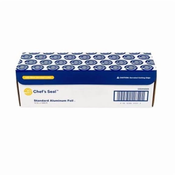 Chefs Seal CS121000S NJ 12 in. x 1000 ft. Aluminum Standard Weight Roll Foil, Silver