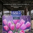 thumbnail image 3 of High Precision Body Weight Scale Smart Bathroom Scales with Large LCD Display(400lbs),Decorative for Bedroom-Beautiful Bouquet Of Pink Tulips In Elegant Vase, 3 of 4