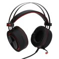 thumbnail image 4 of Auriculares estéreo profesionales con iluminación colorida para juegos, auriculares con cable para juegos de ordenador (negro y rojo), 4 of 8