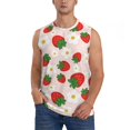 thumbnail image 2 of Fotbe Men's Strawberry Floral Print Men's Sleeveless Muscle Tank Tops Casual T-Shirts for Gym Workout Beach-XX-Large, 2 of 8