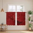 thumbnail image 3 of Red Marble Texture Tier Curtains, Vintage Minimalism Abstract Ombre Art Light Filtering Kitchen Curtains, 2Pcs Rod Pocket Half Window Treatments Panels for Sink Cafe Cabinet Basement 27.5x45 Inches, 3 of 9