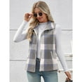thumbnail image 6 of Womens Fall Jackets - Fall Plaid Flannel Vests Women Fuzzy Fleece Vests, Casual Warm Sleeveless Zip-up Jackets Vests with Pockets for Fall Winter Travel Vacation, 6 of 8