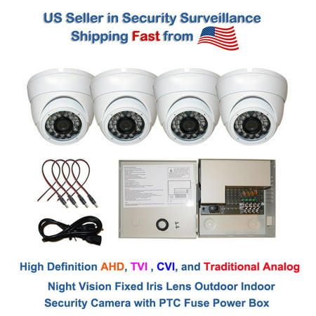 Evertech 720P HD Day Night Vision Outdoor Indoor Dome CCTV Security Camera Compatible AHD TVI CVI and Traditional Analog DVRs with 12V DC Power Supply