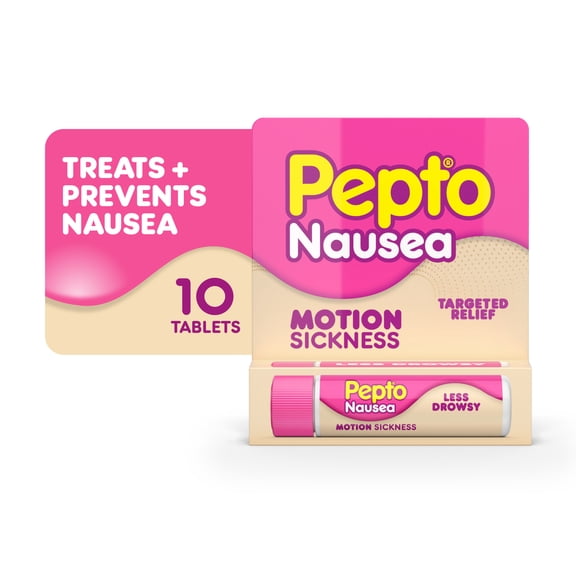 Pepto Nausea Motion Sickness, Treats And Prevents Nausea, Motion Sickness, 10 Count