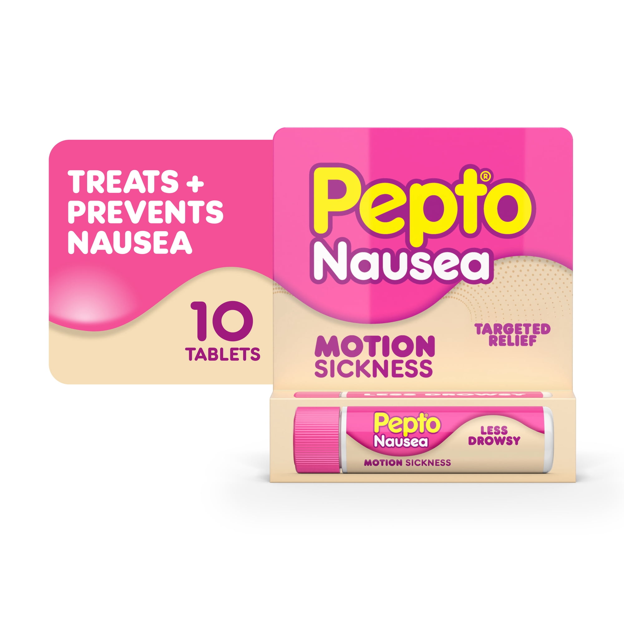 Pepto Nausea Motion Sickness, Treats And Prevents Nausea, Motion Sickness, 10 Count