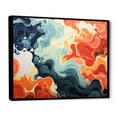 thumbnail image 3 of Designart "Liquid Ink Waves Blue and Orange Fusion III" Extra Large Abstract Framed Wall Art - Modern Blue Abstract Liquid Ink Entryway Framed Wall Art Print, 3 of 7