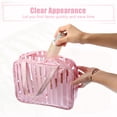 thumbnail image 3 of Unique Bargains Clear Toiletry Bag Transparent Makeup Bag Travel Zipper Cosmetic Organizer for Women 10.43"x3.15" Pink, 3 of 7