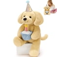 thumbnail image 3 of MorisMos 18" Dog Stuffed Animals with Cake,Removable Candle Glow for Birthday Gift, 3 of 9