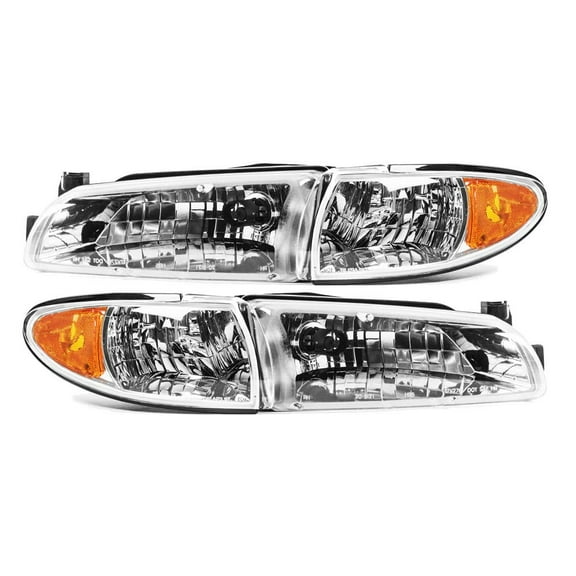 EPIC LIGHTING OE Style Halogen Headlights Assembly Replacement for PONTIAC 97-03 GRAND PRIX [ GM2502170 GM2503170 19149891 16526112 ] Pair