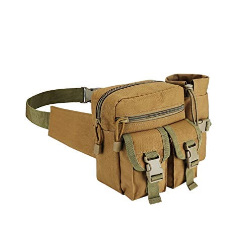 Riñonera táctica militar, cinturón de utilidad impermeable con soporte para botella de agua, adecuado para senderismo y montañismo