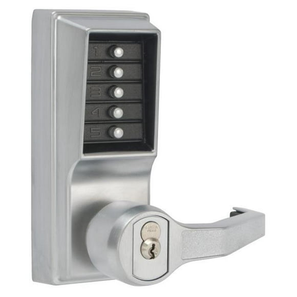 Simplex LR1021R26D Verrou Mécanique à Bouton-Poussoir 2.75 Po Main Droite avec Clé, Sargent Préparation & Dossier, Chrome Satiné