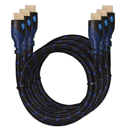 4K HDMI Cable 6ft[3 Pack]-KAYO High Speed HDMI 2.0 Cable 18Gbps[Supports 4K HDR,3D,2160P,1080P,Ethernet]-28AWG Braided HDMI Cord-Audio Return(ARC),Xbox360,PS4/PS3,Apple TV,Roku,PLUS Bonus CABLE