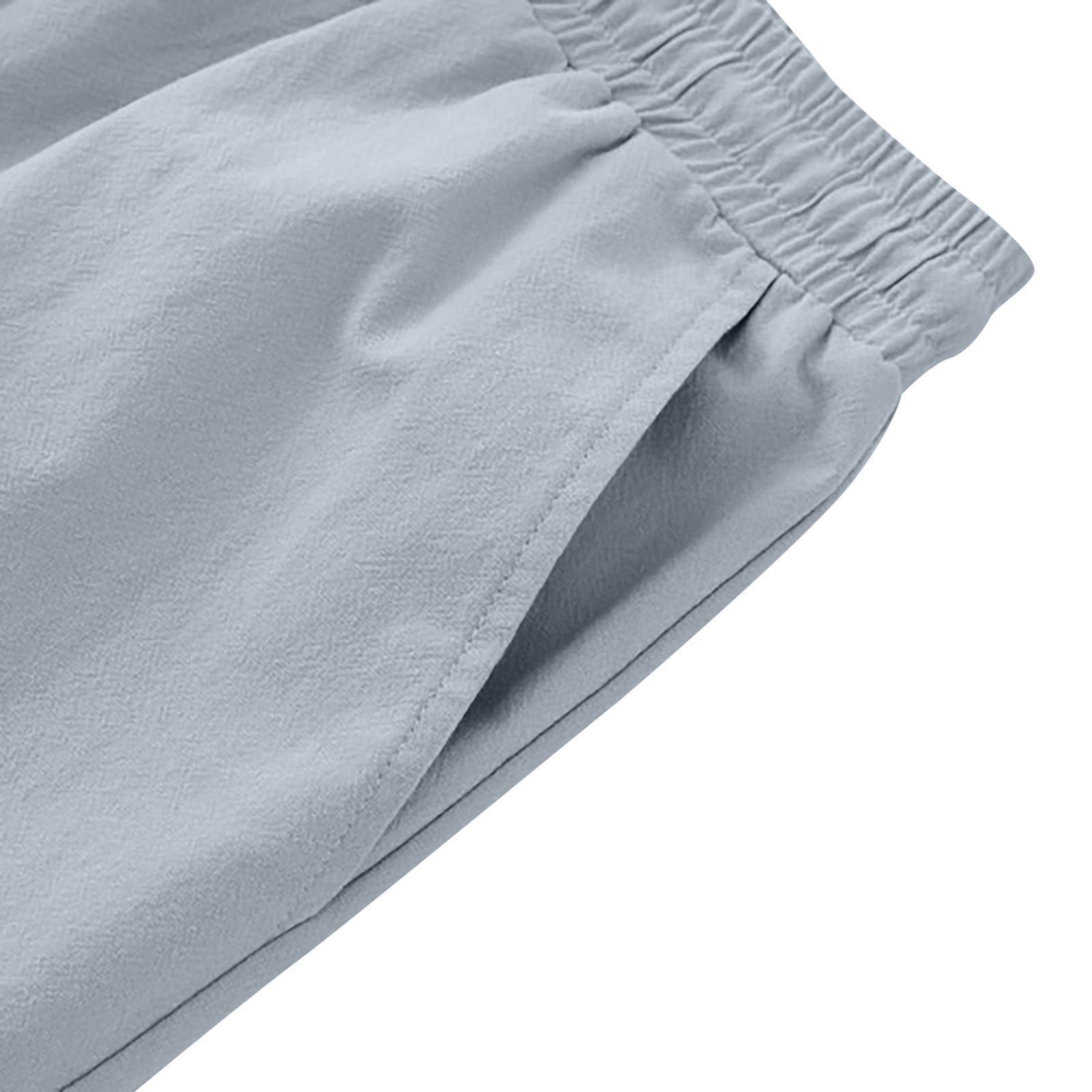 Kovlvoll Men's Shorts Summer Casual Plus Size Drawstring Elastic Waist Solid Color Half Pants with Pockets