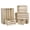 Natural Wood, variant on 5-Piece Rustic Burnt Brown Wooden Crates Set, Wall Mountable Slatted Storage Crates with Handles, Farmhouse Wooden Crates for Display & Organizer for Home Decor