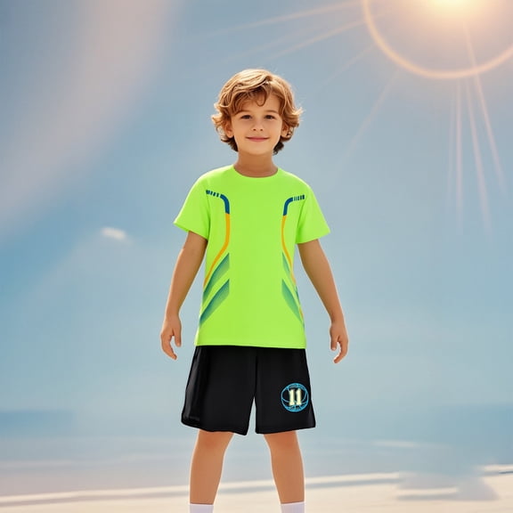 Boys Short Sets 2 Piece T-Shirt and Shorts Set Shirts Girls Athletic Tops Boys Clothes Size 3-4 Years Boys Girls Fashion
