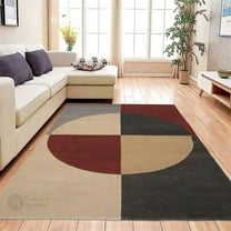 Geometric rug, Hand tufted wool area rug, 12x12 Bed, Living room carpet