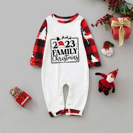 

Matching Family Christmas Pajamas Set Long Sleeve Festival Party Pj Sets Holiday Warm Sleepwear Button Down Loungewear Baby Style