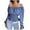 Blue, variant on Sentmoon Womens Off Shoulder Blouse One Shoulder Short Sleeve Chiffon Tops Comfy Sexy Ruffle Plus Size Womens Tops Clothing 2025 Up to 40% Off