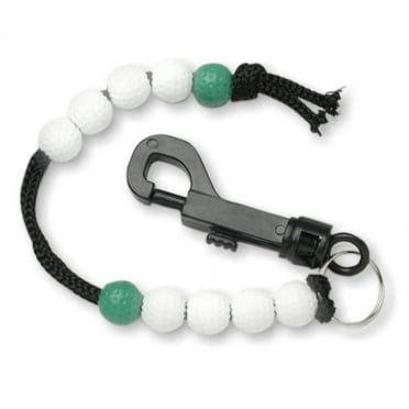 Green and White Bead Counter for Golf Scores - Easy to Clip!