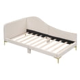 thumbnail image 5 of Twin Size Upholstered Daybed for Kids and Adults, Twin Daybed with Headboard and Armrest, Support Legs, Beige, 5 of 11
