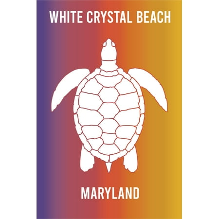 

White Crystal Beach Maryland Souvenir 2x3 Inch Fridge Magnet Turtle Design