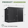 thumbnail image 3 of BaPiPro 8'x4' Lean-to Metal Storage Shed, Outdoor Lockable Shed with Triple Doors & Vents for Garden, Backyard, Patio - Black, 3 of 9